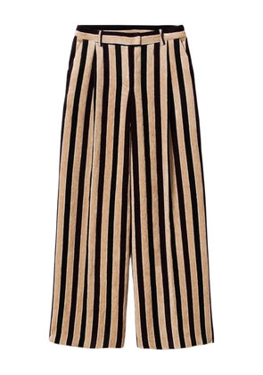 La DoubleJ striped-pattern pleated-front trousers - Black