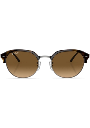 Ray-Ban logo-print round-frame sunglasses - Brown