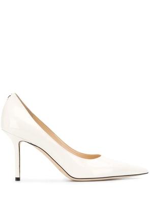 Jimmy Choo 85mm Love patent leather pumps - White