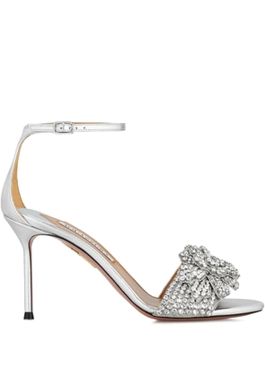 Aquazzura 85mm Peony Crystal sandals - Silver