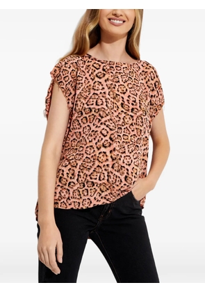 One Teaspoon animal-print tie-fastening T-shirt - Orange