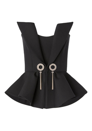 Genny embellished peplum top - Black