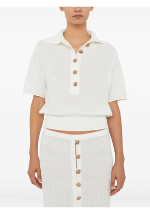 Christopher Esber Sundial Shell knitted polo top - White