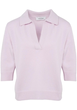 Yves Salomon knitted polo shirt - Purple