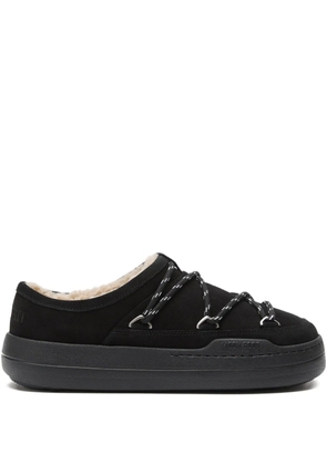Moon Boot Park lace-detail shearling slippers - Black