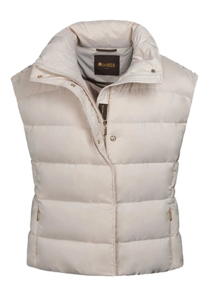 Moorer Mily-OS zip quilted vest - Neutrals