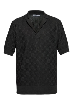 Dolce & Gabbana DG-patterned polo top - Black