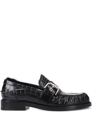 Premiata buckle croc-effect loafers - Black