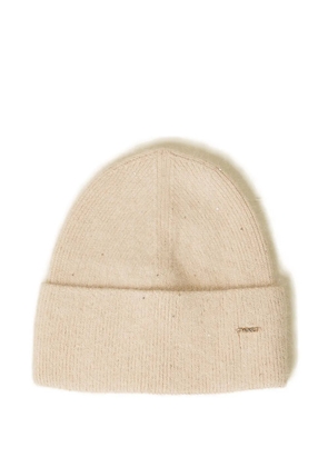 TWINSET logo-plaqe beanie hat - Neutrals