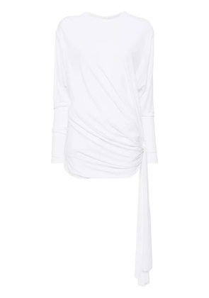 Christopher Esber side cowl drape extension dress - White