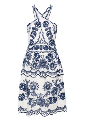 FARM Rio broderie-anglaise sleeveless minidress - White