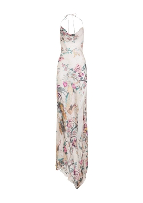 Roberto Cavalli floral-print evening dress - Neutrals