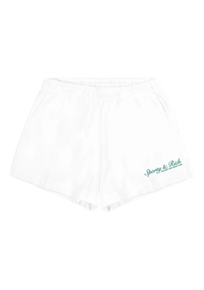 Sporty & Rich Syracuse Disco logo-embroidered shorts - White