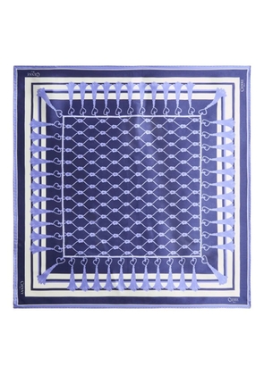 Genny tassel-print silk scarf - Blue
