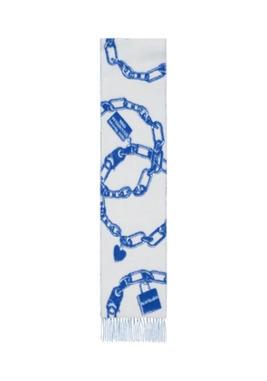 Acne Studios chain heart print scarf - White
