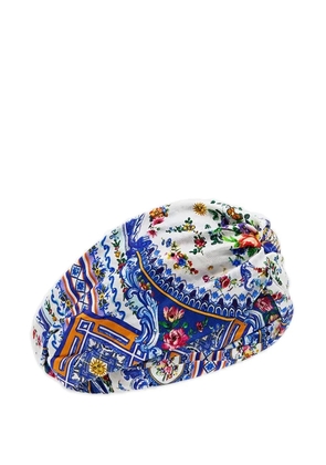 Camilla crystal-embellished printed headband - White