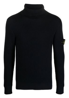 Stone Island Compass-patch roll-neck jumper - Blue