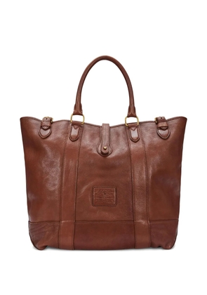 Polo Ralph Lauren Heritage textured leather tote bag - Brown