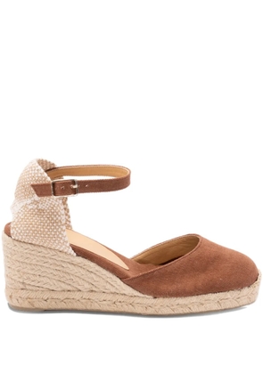 Castañer ankle strap wedge espadrille - Brown