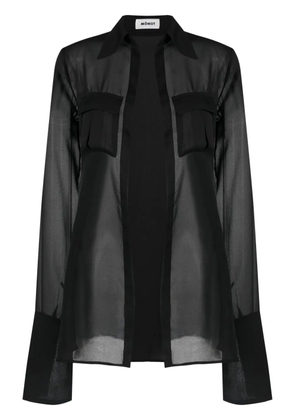 Mônot Georgette semi-sheer shirt - Black