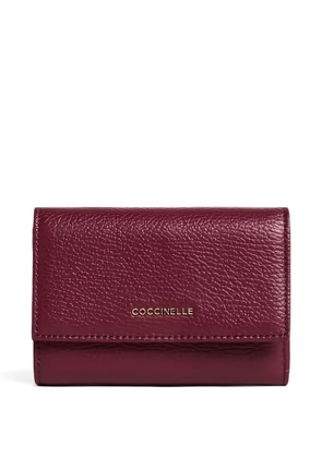 Coccinelle Metallic trifold leather wallet - Red