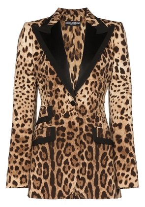 Dolce & Gabbana Turlington leopard-print blazer - Brown