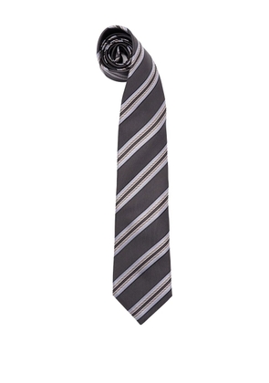 Brunello Cucinelli striped silk tie - C003 Anthracite