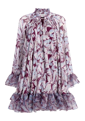 Cinq A Sept Cairette ruffled tulip mini dress - Purple