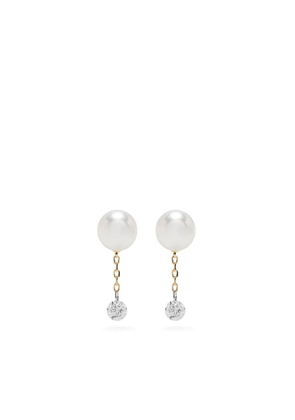 Mizuki 14kt gold Sea Of Beauty pearl and diamond stud earrings