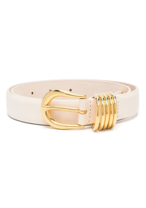 Déhanche Hollyhock leather belt - White