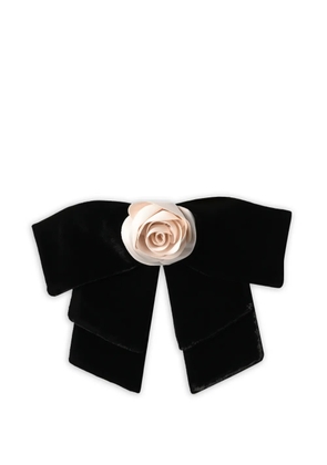 ANOUKI flower embellished bow hair accessory - Black