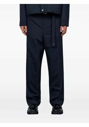 sacai pleated belted trousers - Blue