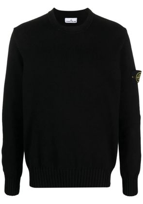 Stone Island Compass-patch cotton-blend jumper - Black