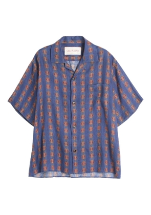 Valentino Garavani Voyage Imaginaire bowling linen shirt - Blue