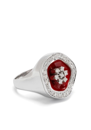 Ilaria Icardi 18K white gold The Flower diamond signet ring - Silver