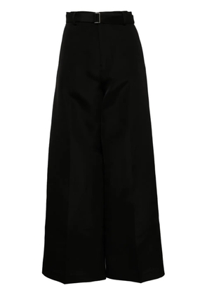 sacai striped straight trousers - Black