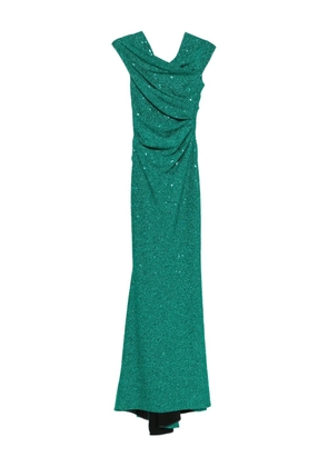 Talbot Runhof draped sequin-embellished dress - Green