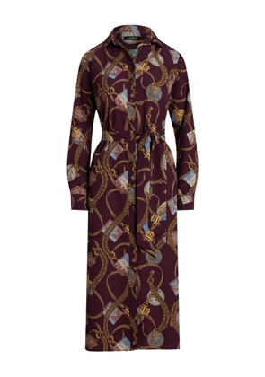 Lauren Ralph Lauren button fastening shirt midi dress - Purple