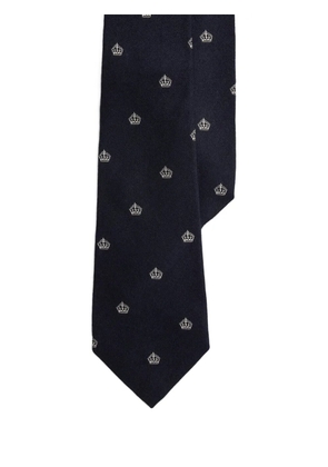 Ralph Lauren Purple Label crown-print tie - Blue