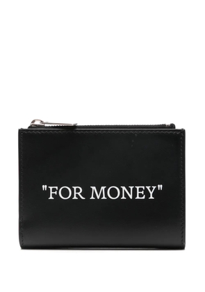Off-White slogan-print leather wallet - Black