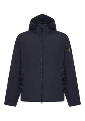 Stone Island hooded logo compass jacket - Blue