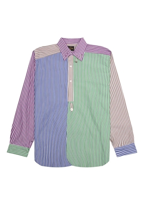 Needles striped panelled shirt - Blue