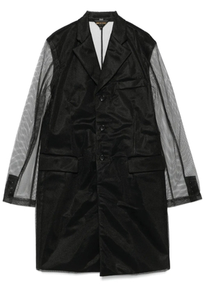 Comme Des Garçons mesh-overlay coat - Black