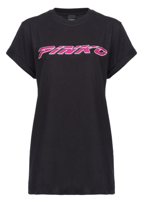 PINKO logo-embellished cotton T-shirt - Black