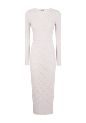 TWINSET diamond-pattern knit dress - Neutrals