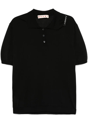Marni knitted polo top - Black