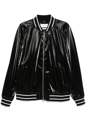 Alexander McQueen striped-trim bomber jacket - Black