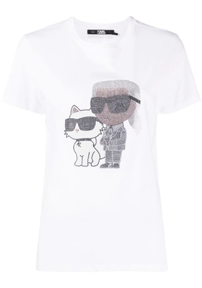 Karl Lagerfeld Ikon rhinestone-embellished T-shirt - White