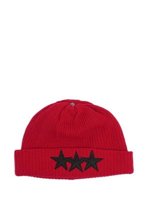 Chrome Hearts star-patch beanie hat - Red