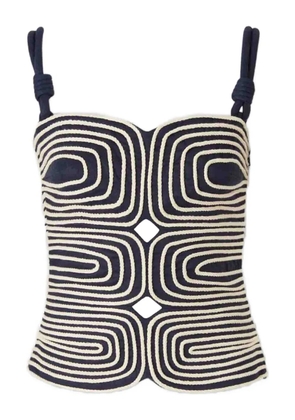 ANDRES OTALORA Marea contrasting-trims cord-straps top - Blue